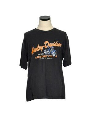 Harley-Davidson 90s Fatboy Motorcycles Single Stitch Graphic T-Shirt XL Black